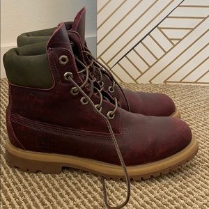 Leather Burgundy Timberland Boots
